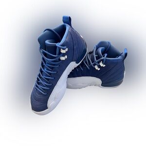 Nike Air Jordan 12 Retro Indigo (GS) Blue & White Sneakers Size 6.5Y DB5595-404